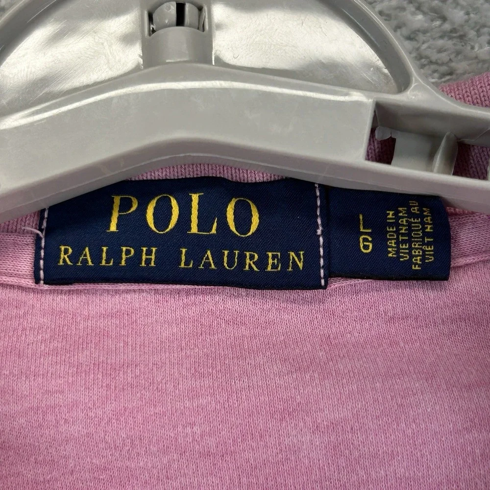 Polo Ralph Lauren Polo Shirt Mens Large Pink Short Sleeve Preppy Designer Casual